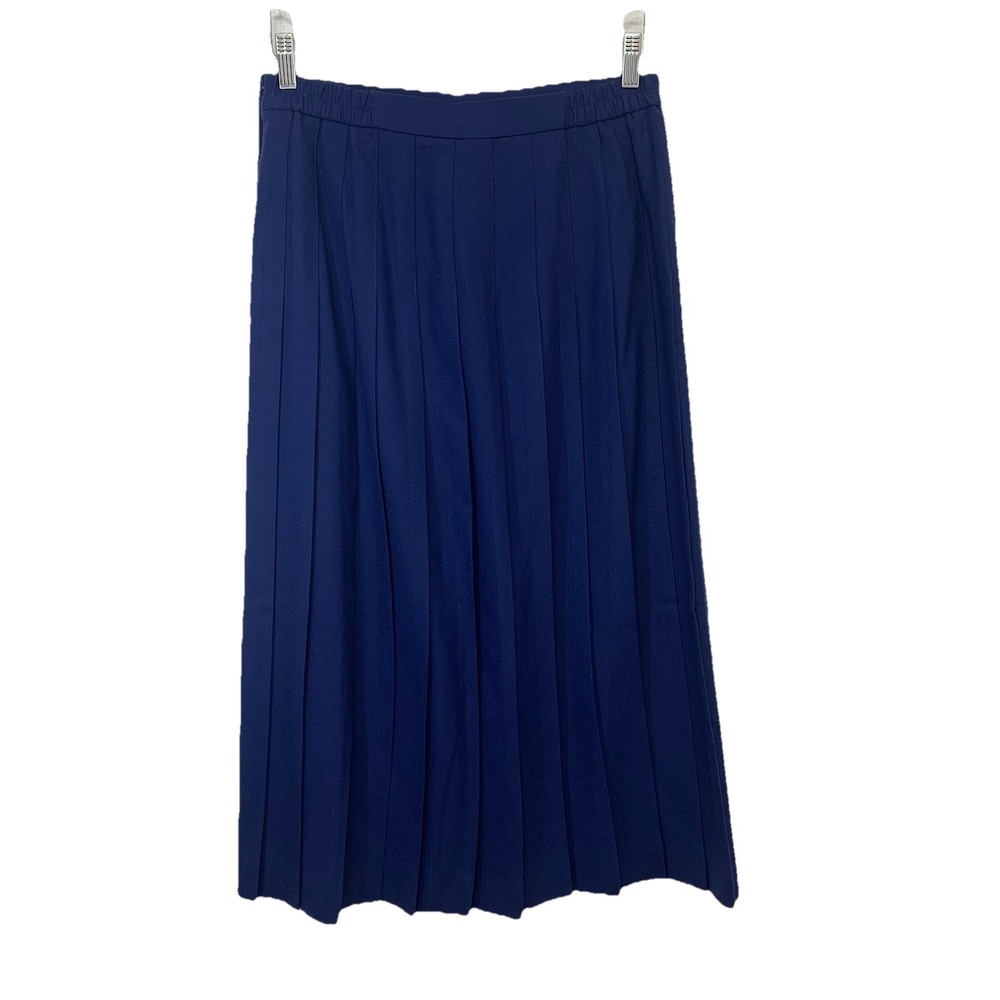 Talbots Blue Pleated Midi Skirt